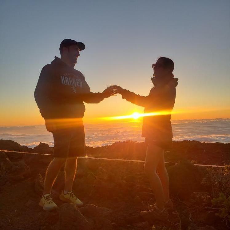 Having a cheers on Haleakalā in Maui!