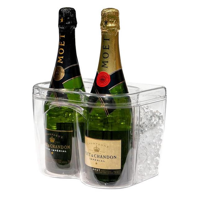Ice Chilled Wine Bottle Server - 750ml Champagne & Wine Bottle Chiller | Elegant Shatter Resistant Cooler Bucket for Parties, Kitchens, Bars and Outdoors | Keeps Pre-Chilled Bottles Cooler Longer