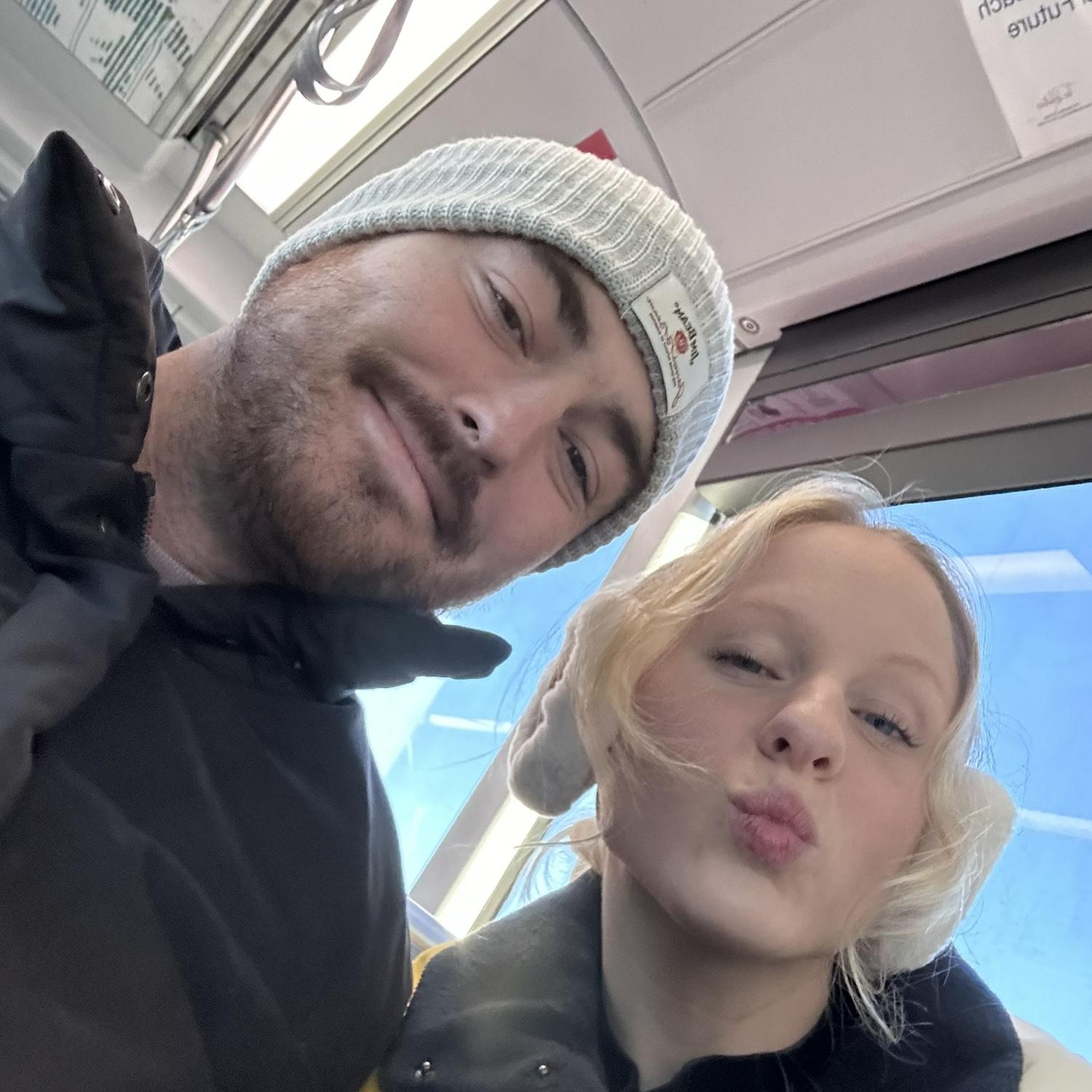 December 2023 -
one of many light rail selfies - on the way to a Panthers game