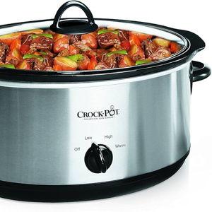 Crock-Pot 7 Quart Oval Manual Slow Cooker, Stainless Steel (SCV700-S-BR), Versatile Cookware for Large Families or Entertaining