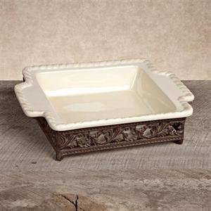 GG COLLECTION Acanthus 9X9 Baker Dish With Base Cream