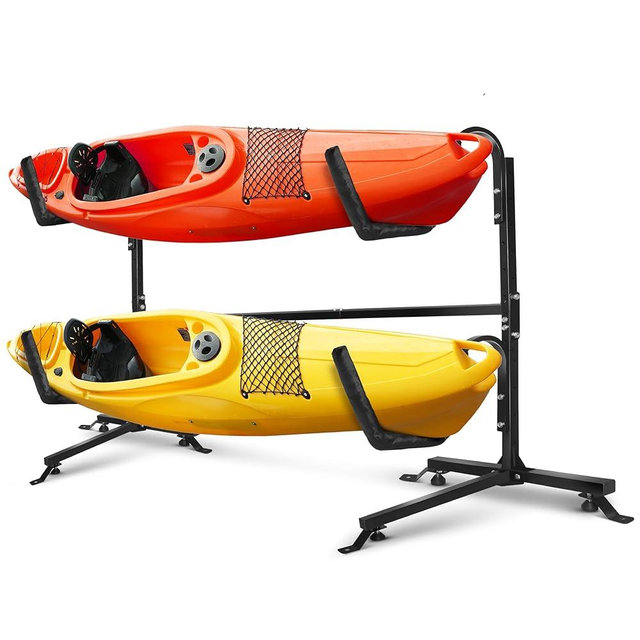 Yes4All 175 lbs Storage Freestanding Double Kayak Rack for Garage, Durable Steel Outdoor Kayak Stand, Ideal for Kayaks, Surfboard, Paddle Board