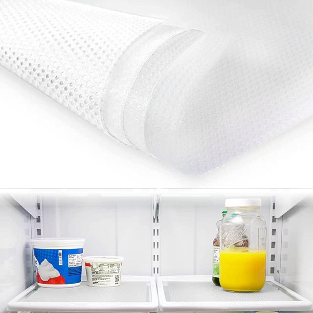 Refrigerator Liners for Shelves by Linda’s Essentials (8 Pack) - Refrigerator Shelf Liners for Glass Shelves Protects Against Spills - Multi-Use Shelf, Drawer and Fridge Liners - BPA Free (Clear)