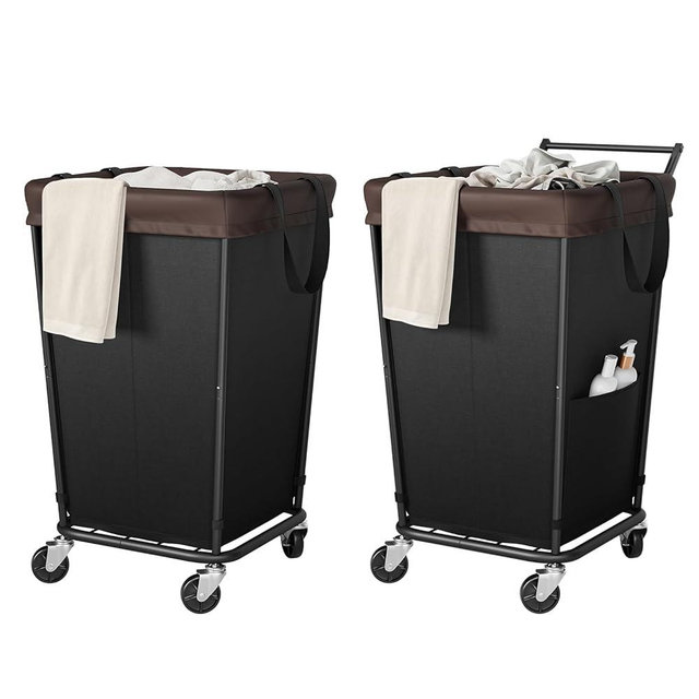 2 Laundry Hamper with Wheels and Handle, 160L Rolling Hamper for Laundry, 2-Section Large Laundry Basket with Wheels, Rolling Laundry Basket Clothes Hamper for Home, Bathroom and Dorm