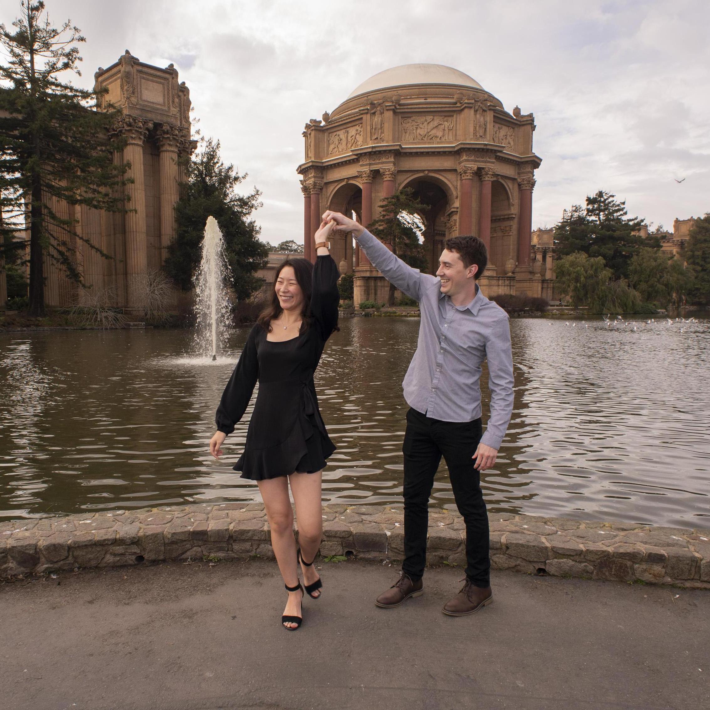 A few moments before Steve popped the big question.