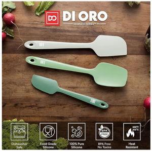 di Oro Living Silicone Spatula Set - Rubber Kitchen Spatulas for Baking, Cooking, & Mixing - 600°F Heat-Resistant & BPA Free Silicone Scraper Spatulas for Nonstick Cookware - Dishwasher Safe (Pastel)