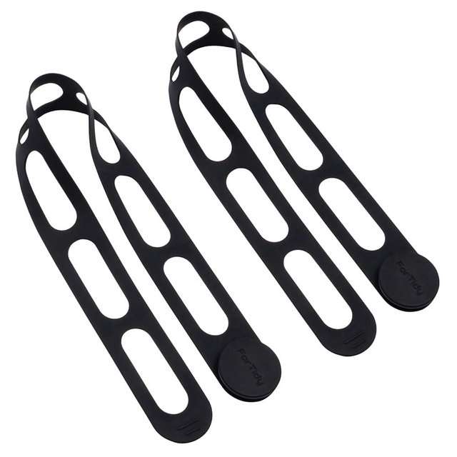 Silicone Latch Strap for Slow Cooker Lid, Pot, Bento Box, 21.65 In Reusable Elastic Self-Lock Silicone Tie for Bundling or Organizing Curtain, Cords, Yoga Mat, Camping Mat, 2pcs (Black&Black)