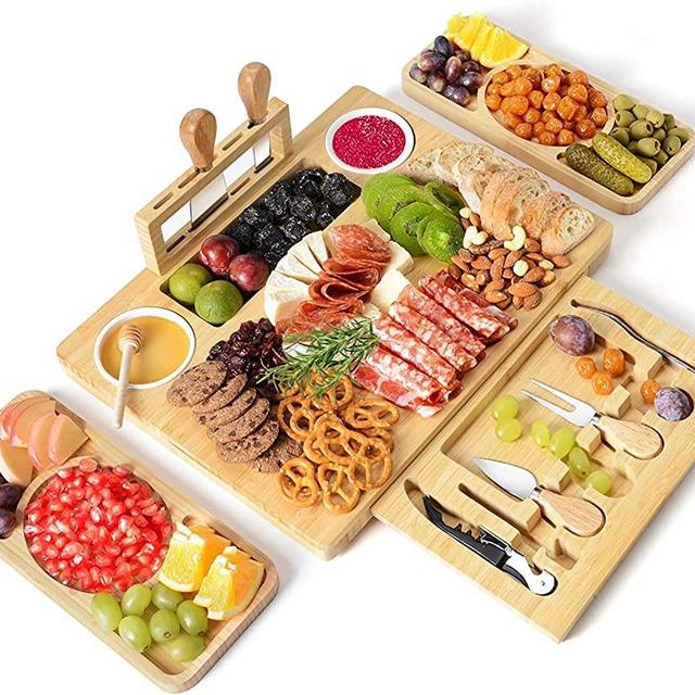ROCIRLAB Personalized Charcuterie Boards (25"×12"×1.3") and Knife Set for Outdoor & Kitchen, Unique Women Gifts for Christmas, Wedding, Thanksgiving, Anniversary, House Warming Gifts New Home…