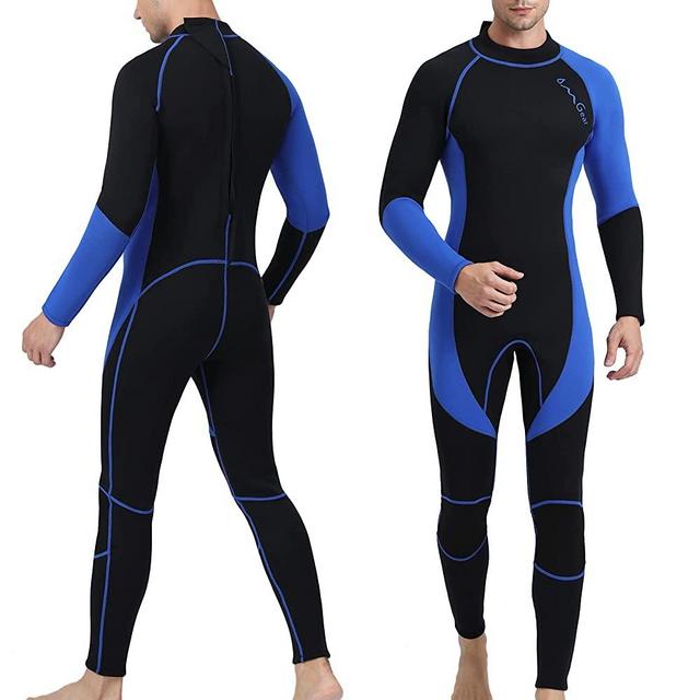 OMGear Wetsuit Men Women 3mm Neoprene Full Body UV Protection One Piece Long Sleeves Scuba Diving Suits Back Zipper Swimsuit for Scuba Diving Surf Snorkeling Swimming