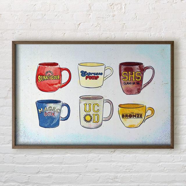 Mugs of Sunnydale - Illustrated Art Print - Inspired by Buffy the Vampire Slayer - Perfect Housewarming, Birthday, or Holiday Gift!
