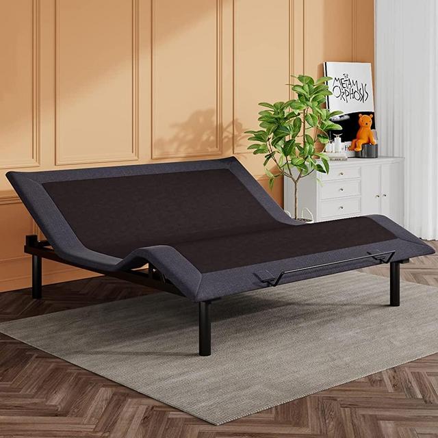 SHA CERLIN Electric Adjustable Bed Base, Ergonomic Basic King Size Bed Frame with Upgraded Motors and Wireless Remote Control, Independent Head and Foot Incline, Assembly Required