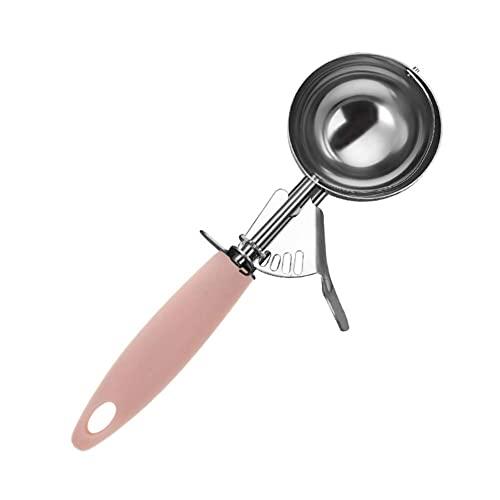 BASTEK Cookie Scoops for Baking,Pink Ice Cream Scoop With Trigger,Ergonomic Handle,Large Size(2.36 Inch)