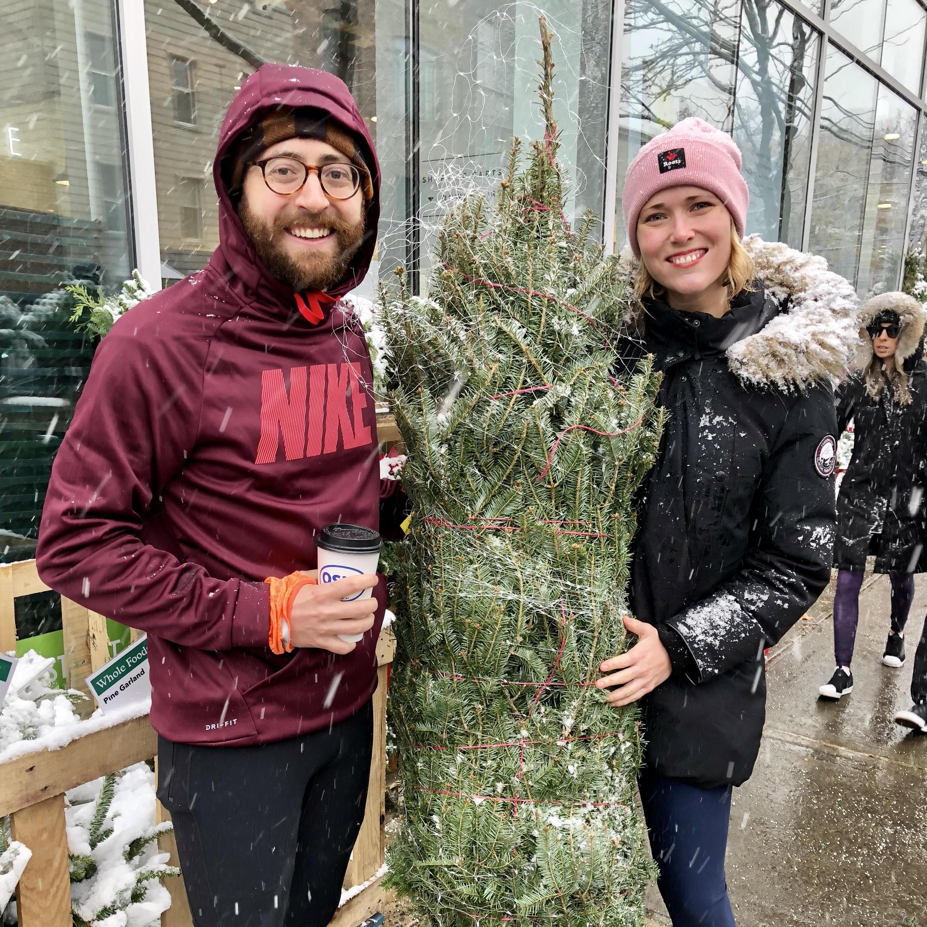 Prepping our Brooklyn apartment for Christmas in 2017.