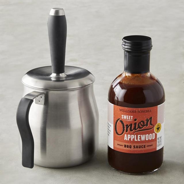 Stainless-Steel Basting Pot with Silicone Brush and Handle & BBQ Sauce Set