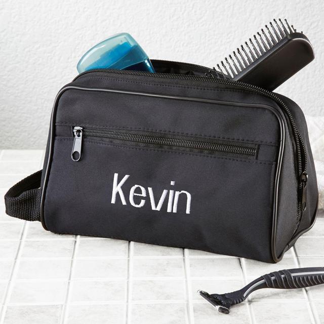 Embroidered Travel Case in Black