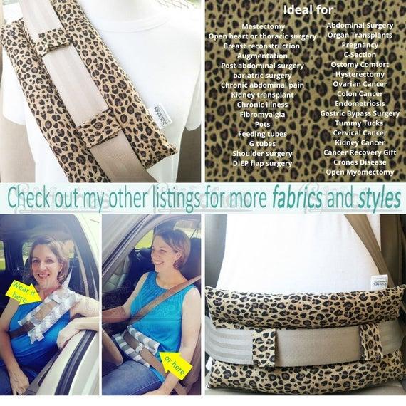 Seat belt Pillow - Endometriosis Comfort - Leopard