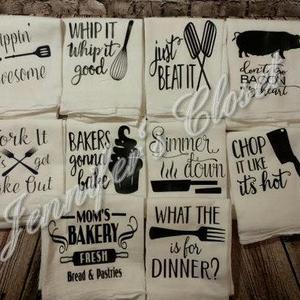 Flour Sack Towel, Funny Kitchen Decor, Funny Kitchen Towels, Christmas Gifts, White Elephant Gift, Wedding Gift, Funny Song Lyrics