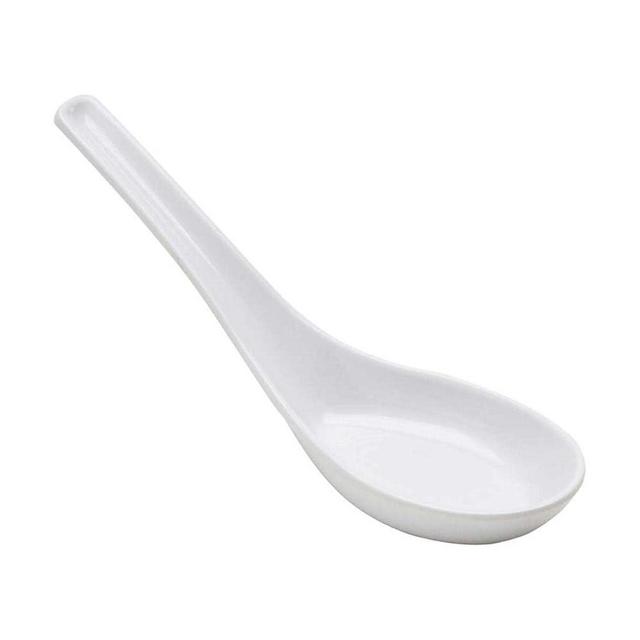 JapanBargain 3421, Soup Spoons Japanese Soup Spoons Chinese Soup Spoons Rice Spoons Pho Spoons Ramen Soup Spoons Wonton Soup Spoons, White Color, Pack of 8