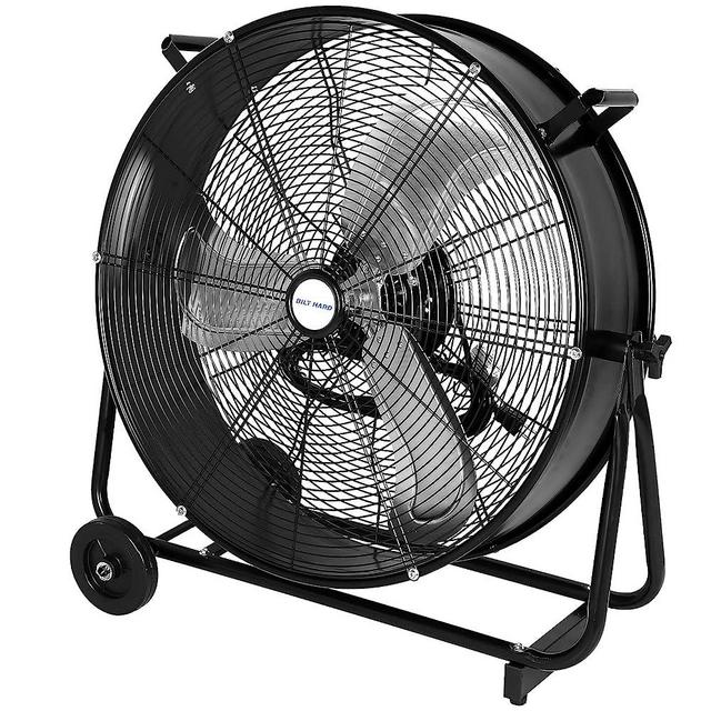 BILT HARD 24" 7800 CFM High Velocity Industrial Drum Fan, 3-Speed Heavy Duty Metal Shop Fan for Warehouse, Workshops, Garage, Factory and Basement - UL Listed