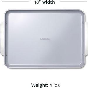 Caraway Non-Stick Ceramic Baking Sheet - Naturally Slick Ceramic Coating - Non-Toxic, PTFE & PFOA Free - Perfect for Baking, Roasting, and More - Large (18" x 13") - Gray