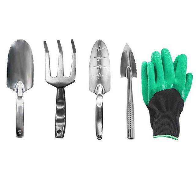 N\C Gardening Tool Set Large Medium Small Shovel Gloves Cast Aluminum one-Piece Forming Five Piece Set