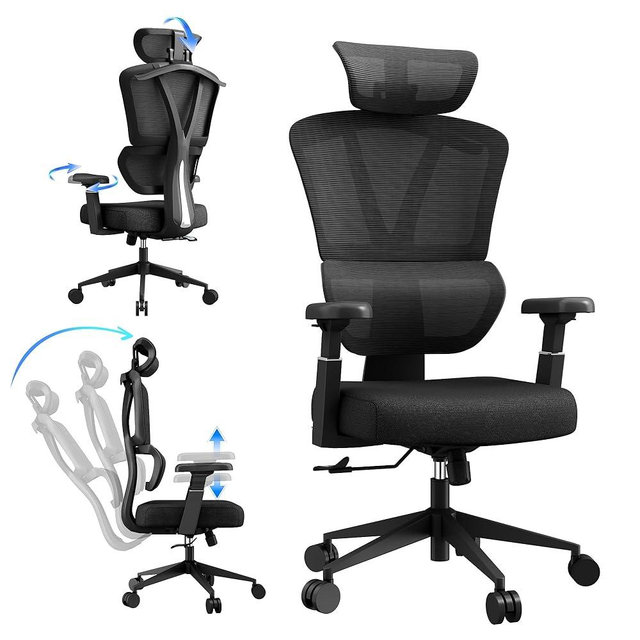 BIKIGIRL Ergonomic Mesh Office Chair -400 lbs Big and Tall Desk Chair with Lumbar Support, Comfortable Computer & Gaming Chair, Black