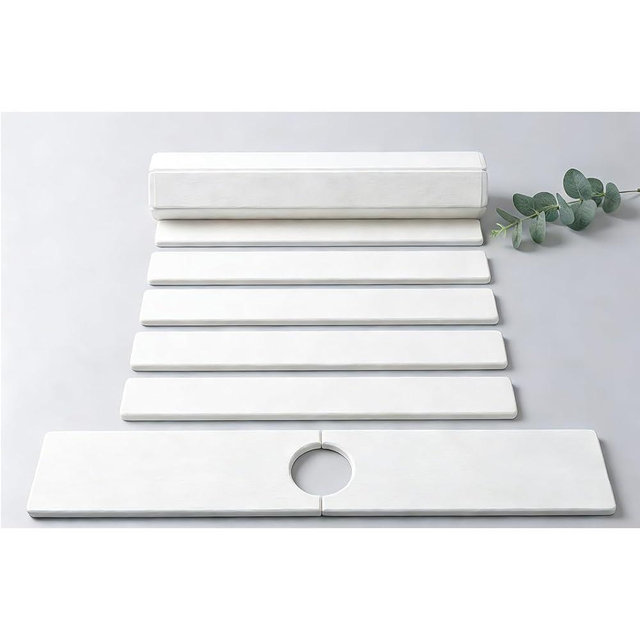 JouiiSiYa White Stone Drying Mat for Kitchen Counter, Quick-drying Kitchen Countertop Protective Mat, Includes 1 Dish Mat & 1 Faucet Mat (16*12)