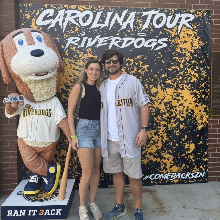 Peter threw the first pitch at the Riverdogs game!