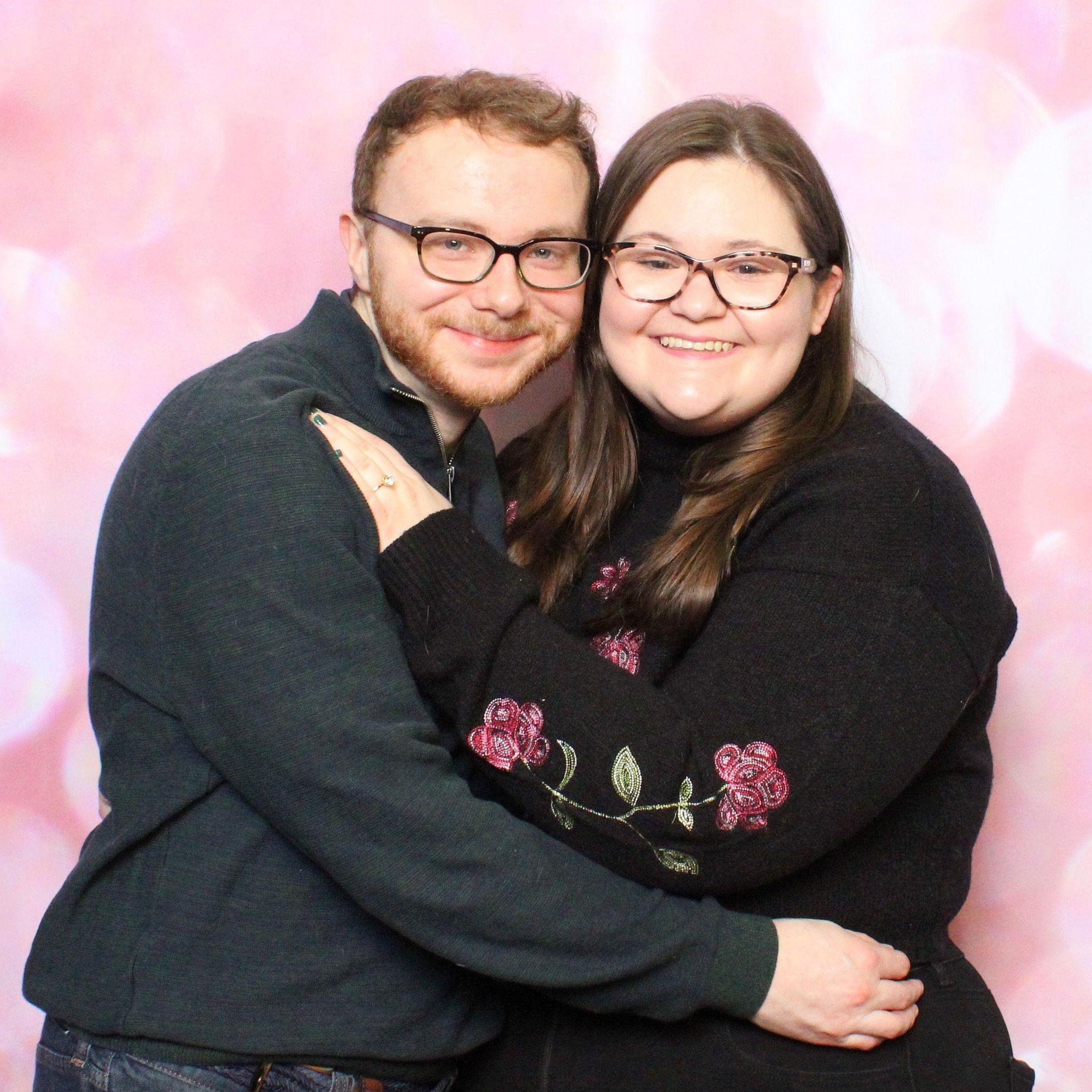 Practicing for wedding pose at Bridal Expo in Rosemont: January 2024