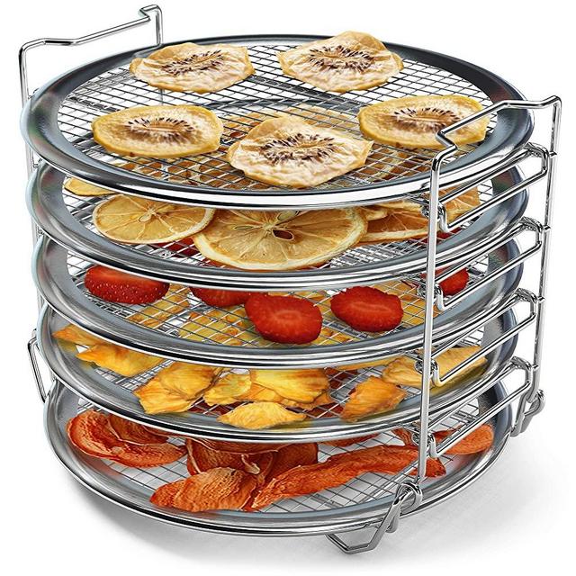 Dehydrator Rack for 6 qt or 8 qt Instant Pot Air Fryer Lid, Instant Pot Vortex 10 qt Air Fryer Oven, Compatible Instant Pot Accessories Air Fryer Dehydrator Rack (7.7 in Dia x 5.7 in H)