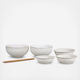 Natural Canvas 7-Piece Asian Cuisine Dinnerware Set, Service for 2