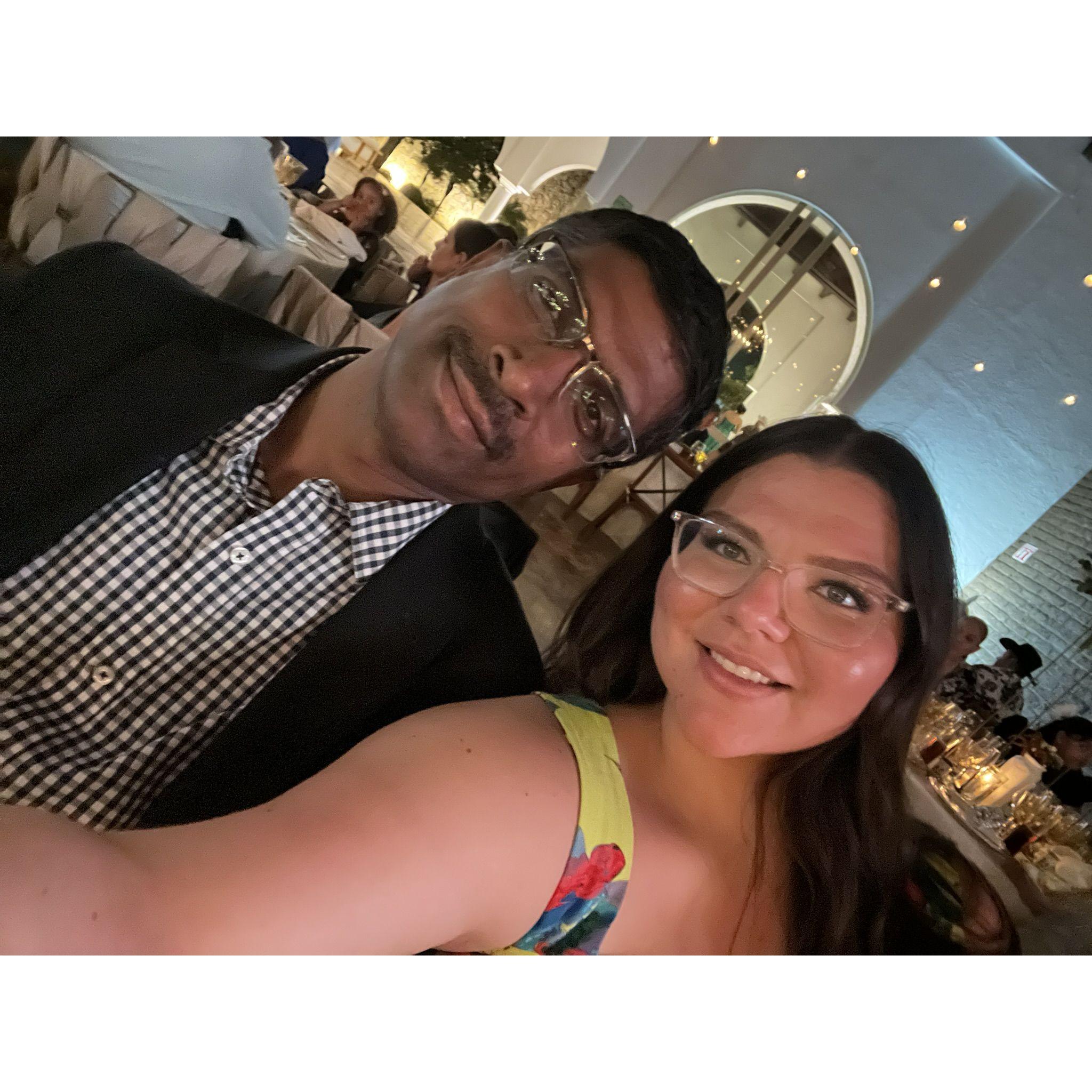 Having a blast at a friend's wedding!