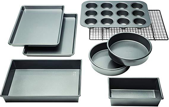 Chicago Metallic 5229030 Professional Non-Stick 8-Piece Bakeware Set, Silver