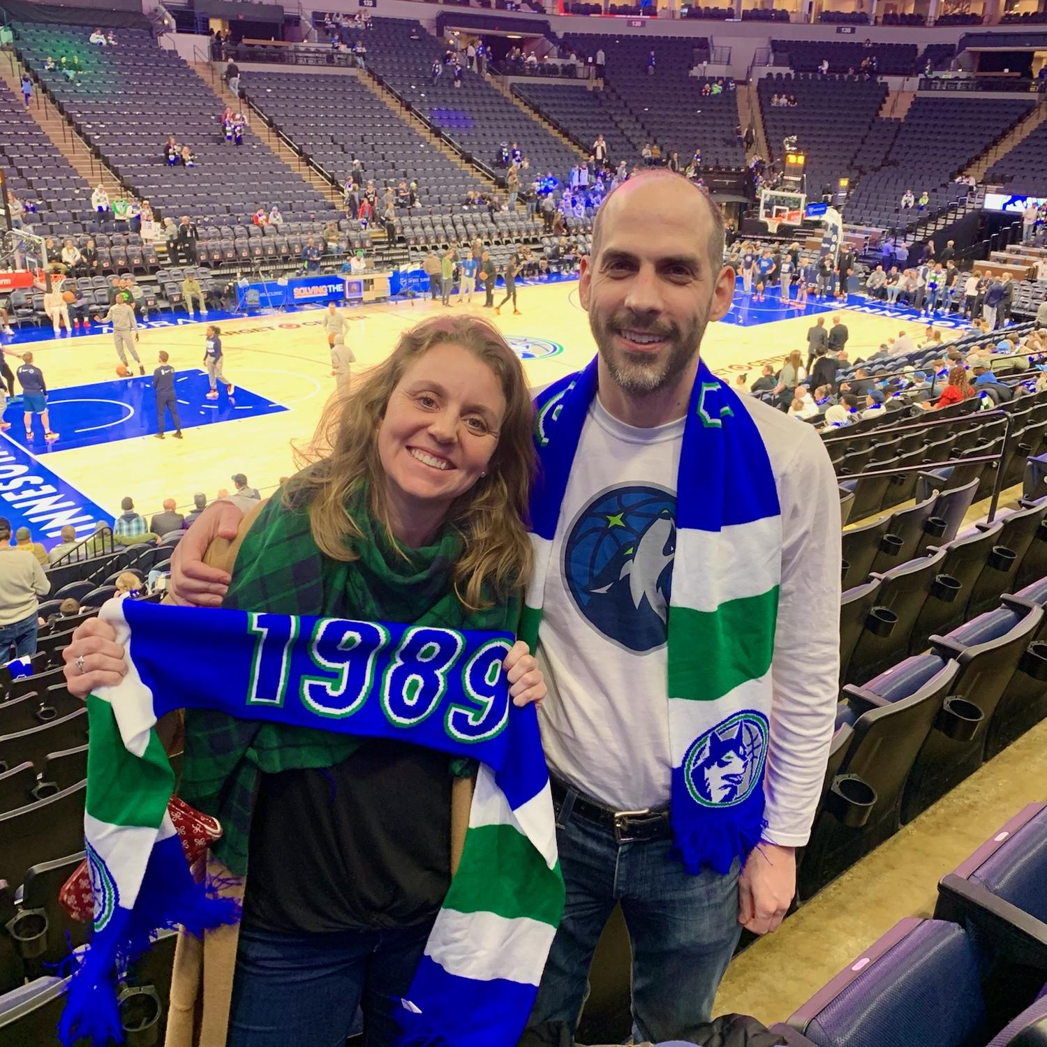 Target Center for Timberwolves game on my birthday, 2024