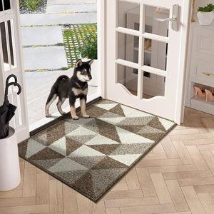 hicorfe Indoor Doormat,24"x35" Front Back Door Mat Rubber Backing Non Slip Door Mats,Low-Profile Absorbent Resist Dirt Entryway Doormat Inside Floor Mats for Entrance