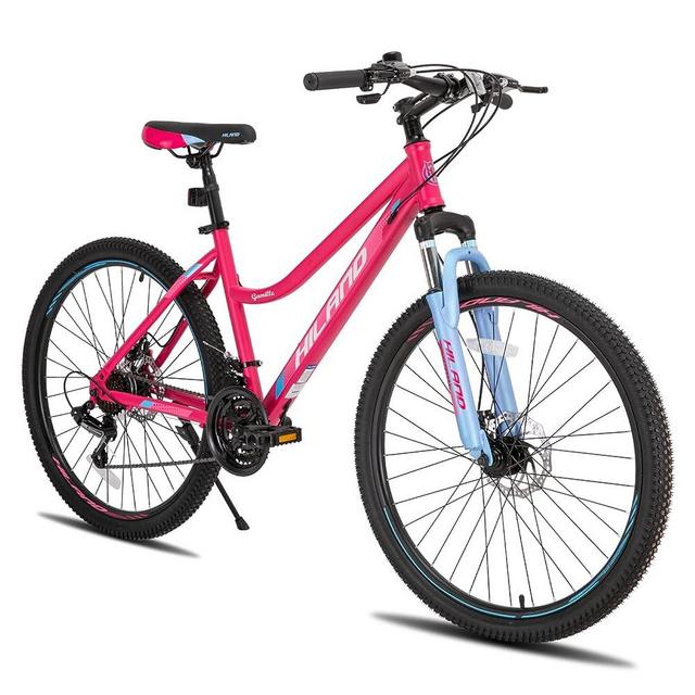 Hiland 26 Inch Womens Mountain Bike,with Step-Through Frame,Shimano 21 Speeds,Suspension Fork MTB,Bicycle for Women Men Adult