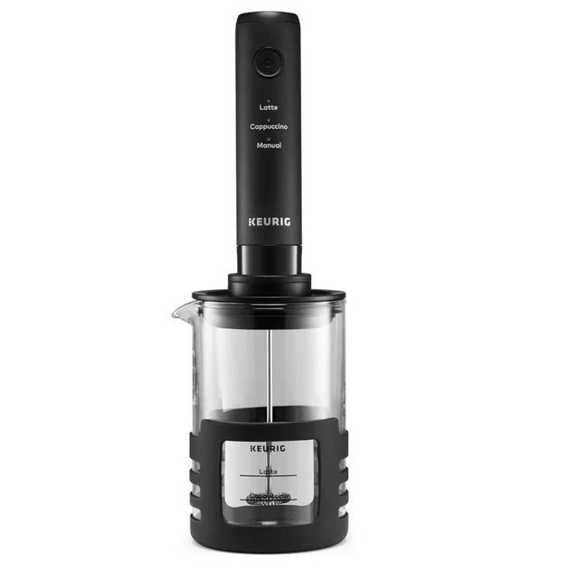 Keurig SimpleCafe Frother, Rechargeable Handheld Milk Frother for Lattes, Cappuccinos & Iced Coffee, USB Cord Included, Microwave-Safe Frothing Cup, Hot & Cold Foam Maker
