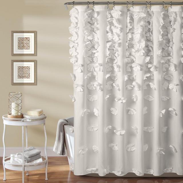 Lush Décor Riley Shower Curtain in White