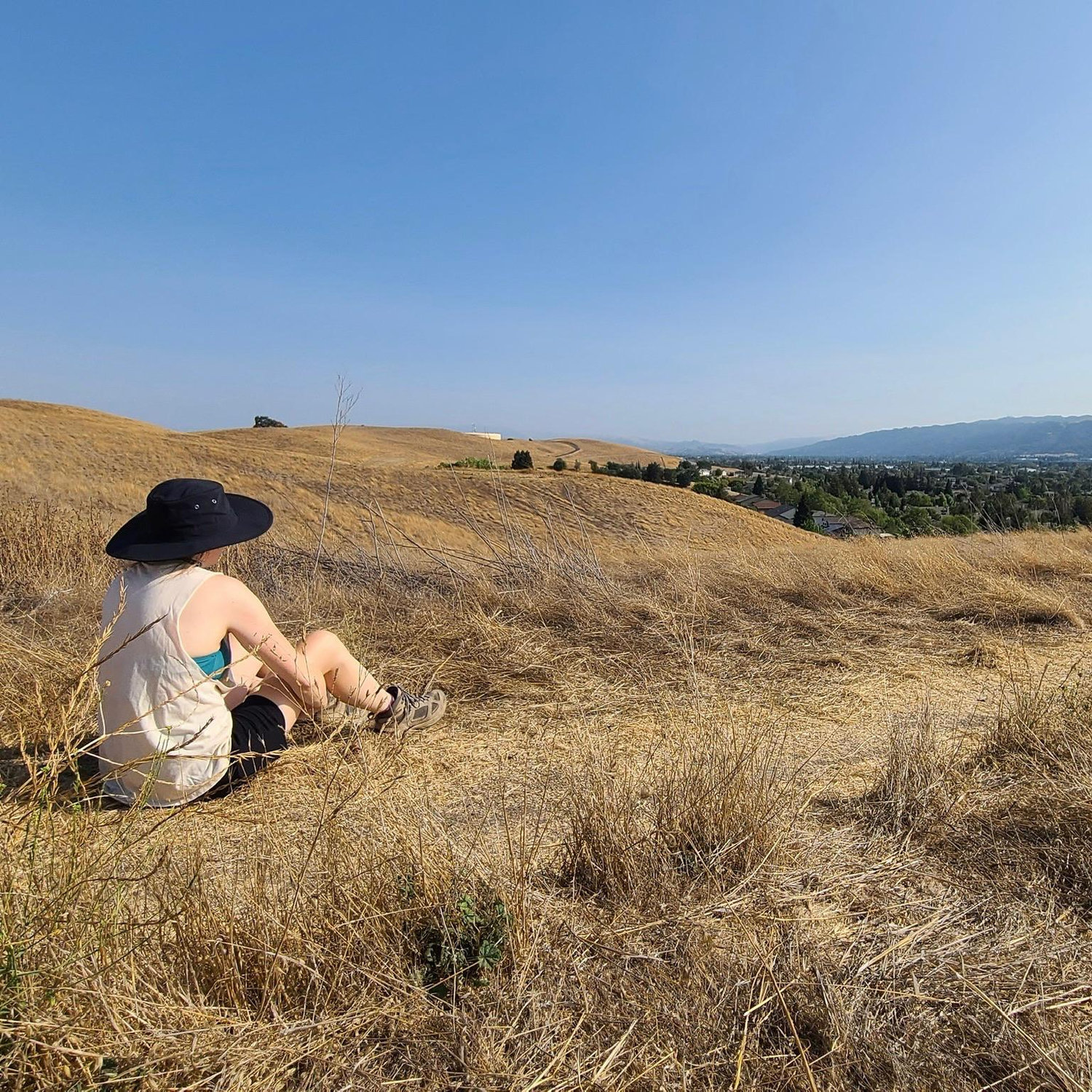 Jen may look like she is having a peaceful moment in nature, but after her ankle injury, her endurance was way down and needed to stop and catch her breath along the way.