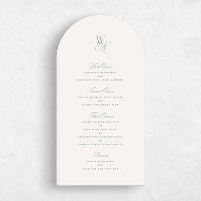 Beige Arch Wedding Menu - Lux