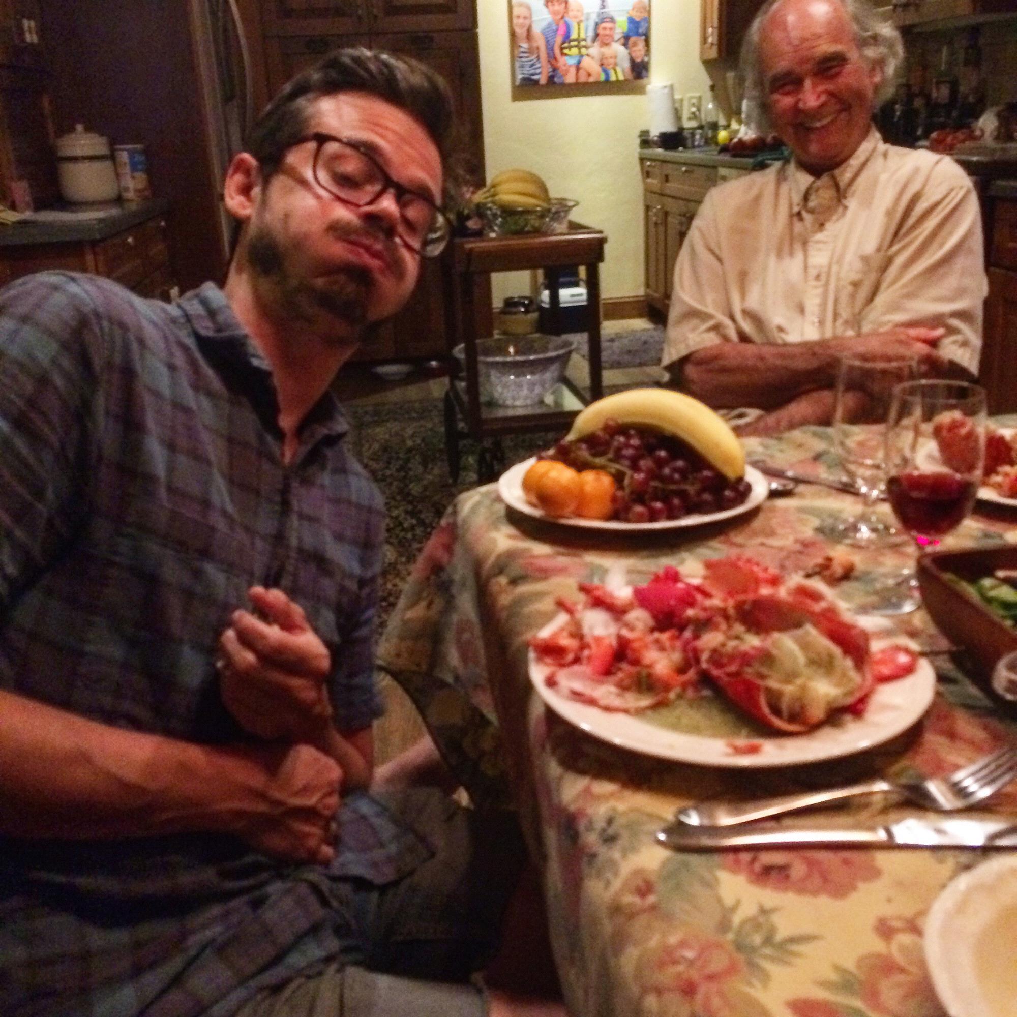 Davies dad fed him too much lobster in Rhode Island!