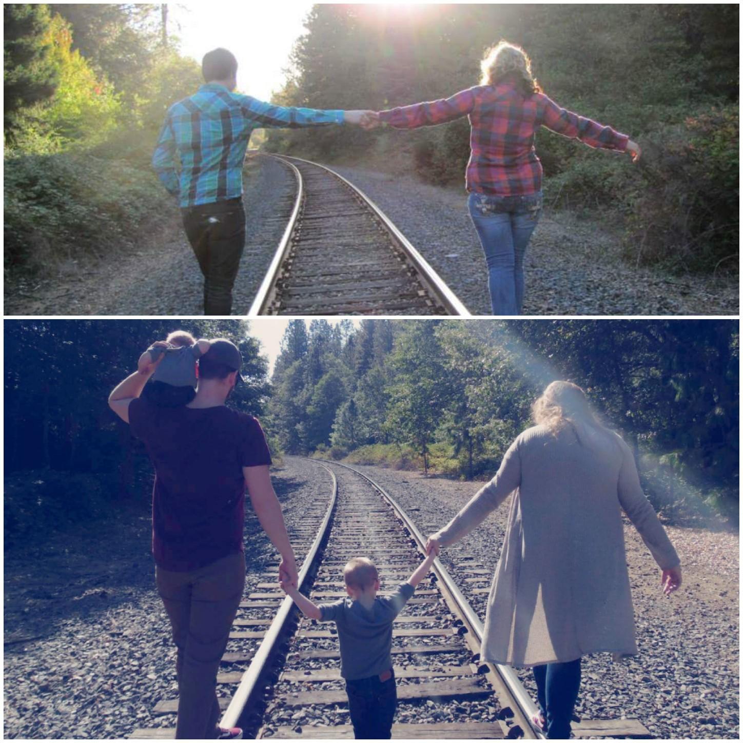 same picture in the same spot at 16 just 5 years later with 2 babies of our own♡