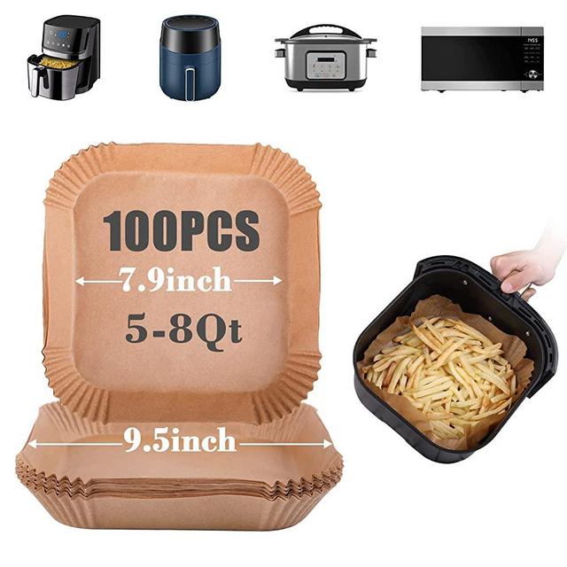 300 Pcs Air Fryer Disposable Paper Liner-7.9 In Reusable Air Fryer  Liners,Round Air Fryer Parchment Paper, Non-Stick Food Grade Parchment Paper  Sheets for Air Fryer,Baking,Cooking 