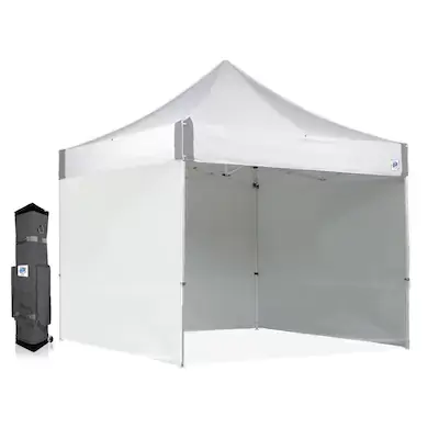 E-Z UP 10-ft L Square White Pop-Up Canopy