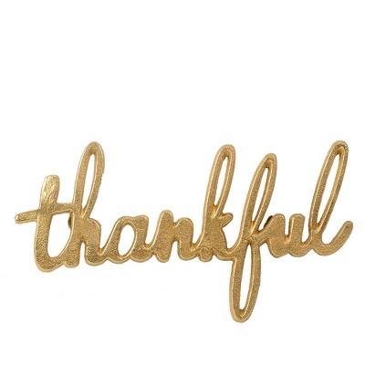"Thankful" Script Metal Words Decorative Wall Sculpture Light Gold - Threshold™