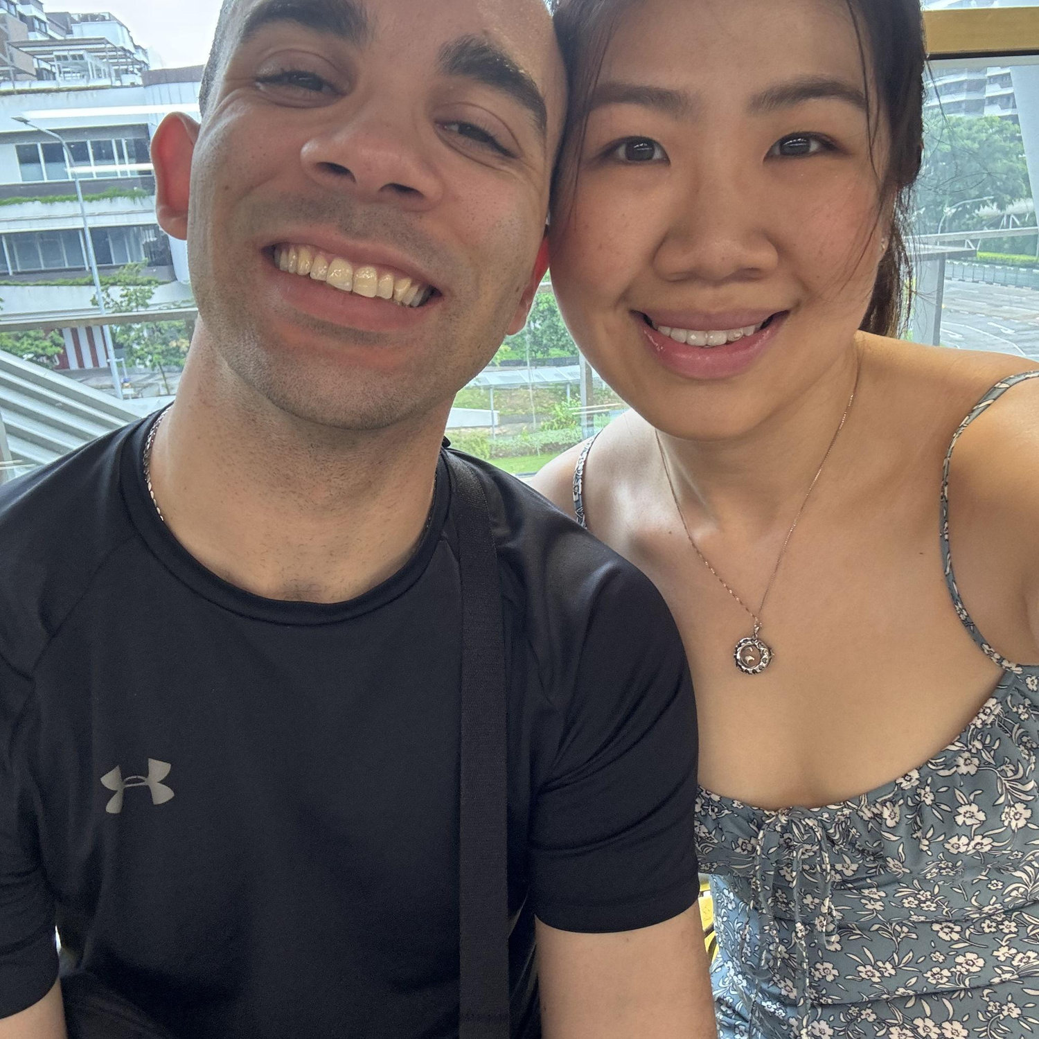 Anthony’s first visit to Singpore - Took this picture while waiting for the train at Cranberra MRT station. Haha!