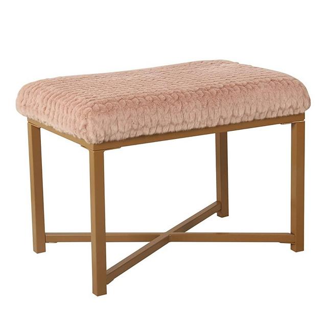 HomePop Velvet Tufted Ottoman - Blush Pink