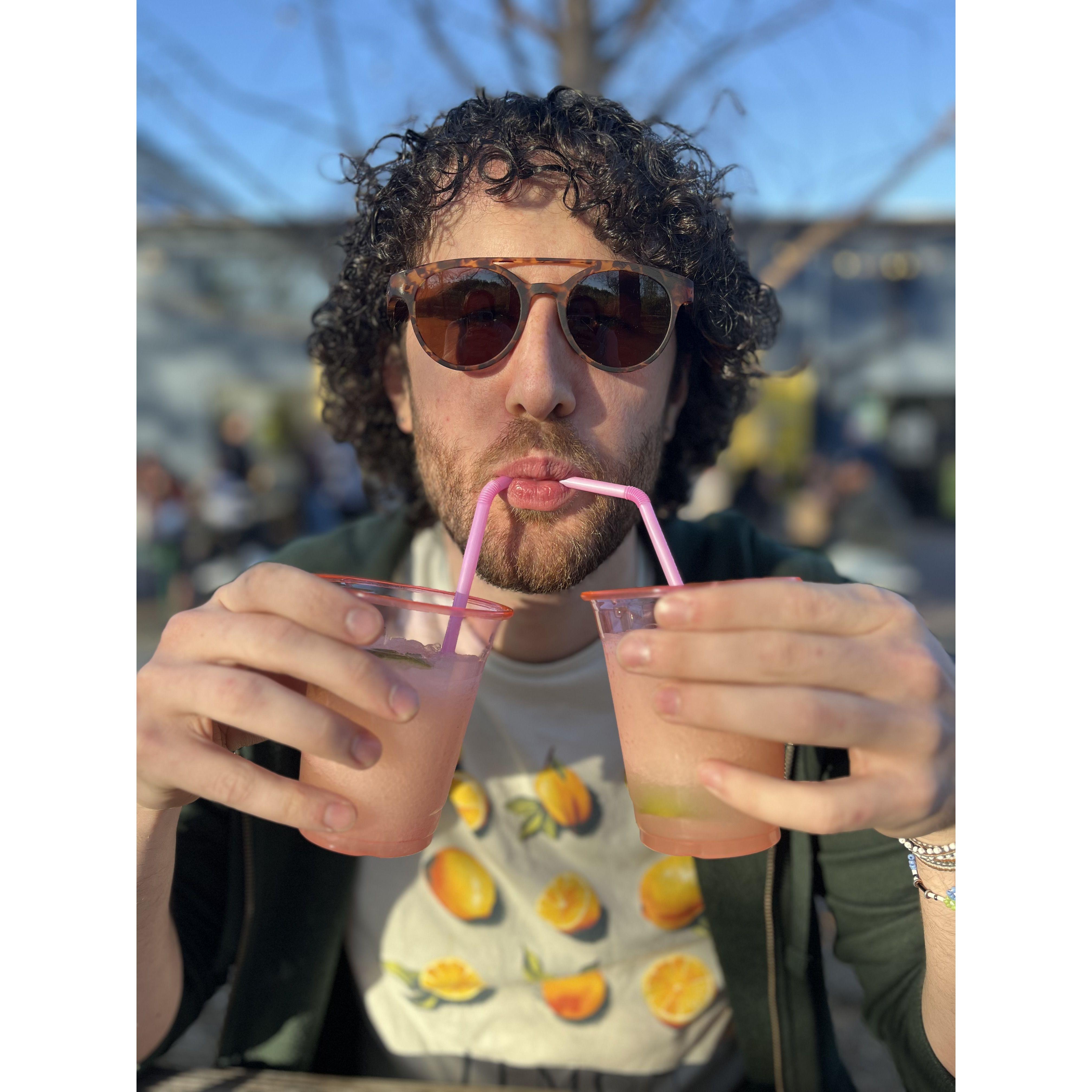 2 drinks for Zach at our favorite taqueria