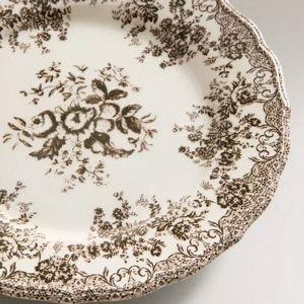 FLORAL EARTHENWARE DINNER PLATE