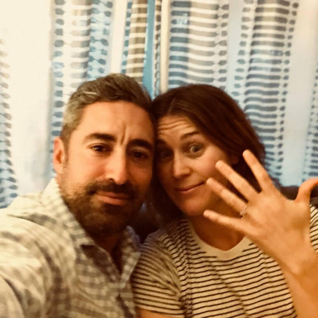 Engaged! The night before Justin left to work in Canada from May through August.